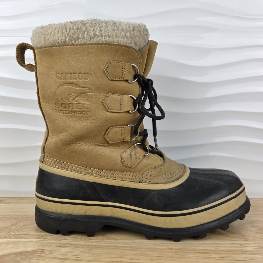 Sorel Caribou Boots Mens Size 10 Buff Tan Waterproof Insulated Winter NM1000-281